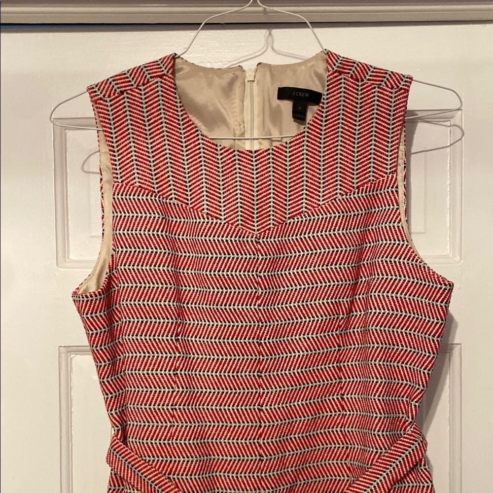 Jcrew Red and White Sleeveless Dress size 10 - Picture 2 of 4